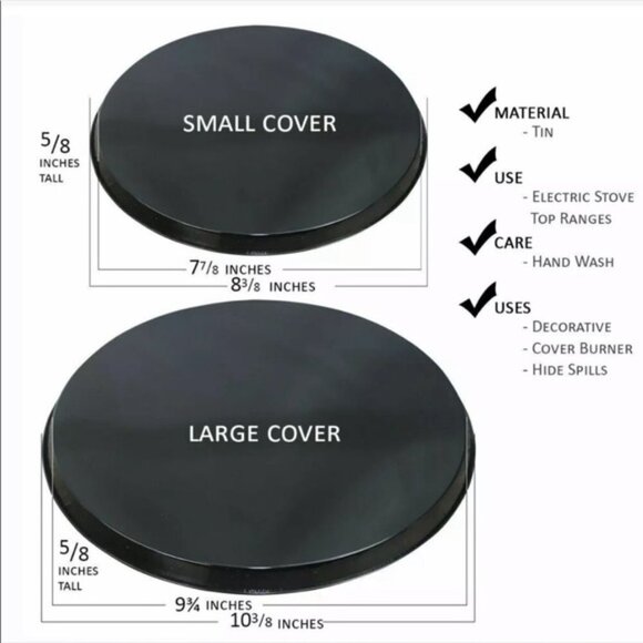 Range Kleen Stovetop Covers Set of 4 Metal Round Covers Bon Appetite Cafe 1892 - Picture 3 of 9